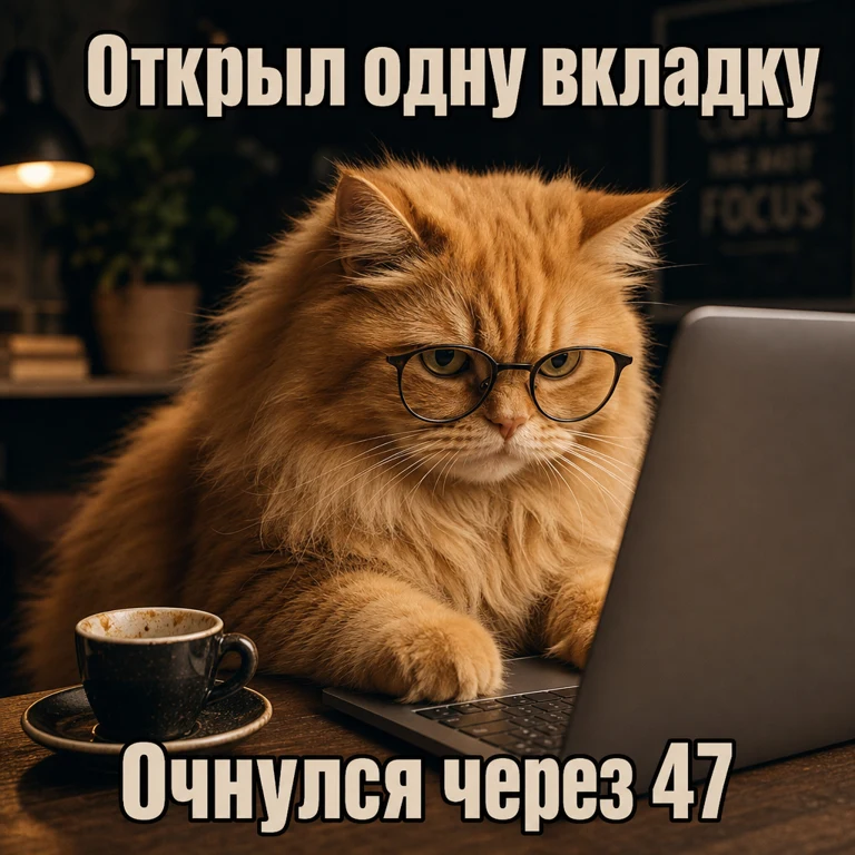 Кот и вкладки